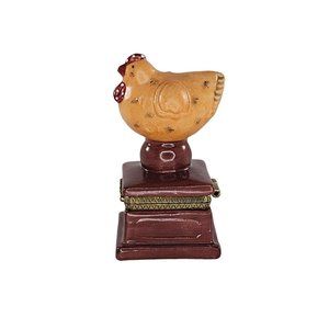Vintage Foreside Chicken Hen Trinket Box Hinged